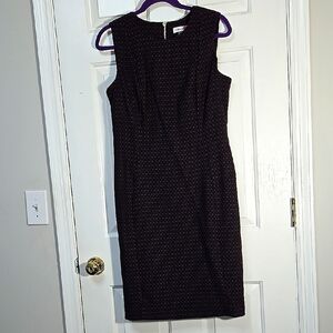 Calvin Klein Elegant Black and Purple Sleeveless Dress Size 12